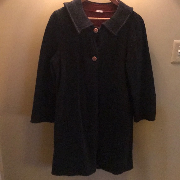 Ladies Charcoal Grey Wool Swing Coat